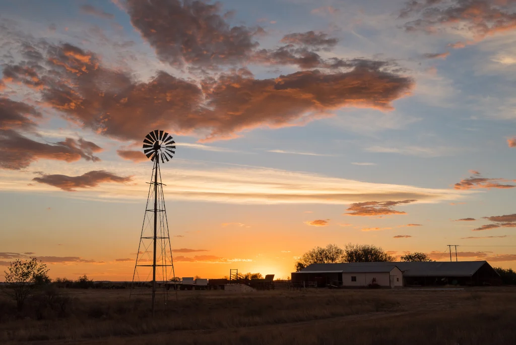 windmill-at-sunset