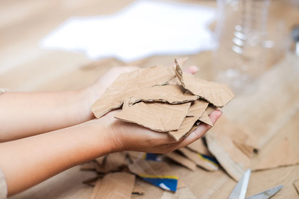 make shredded cardboard mulch