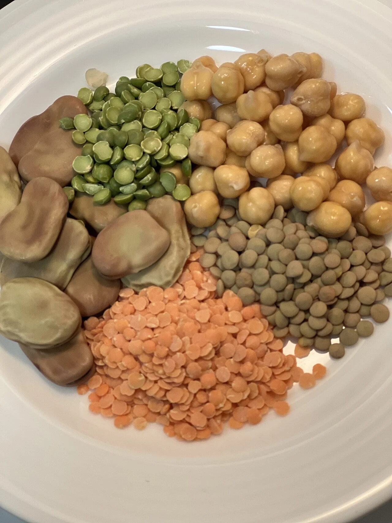 Emergency pantry staples: dried lentils, chickpeas, split peas and fava beans
